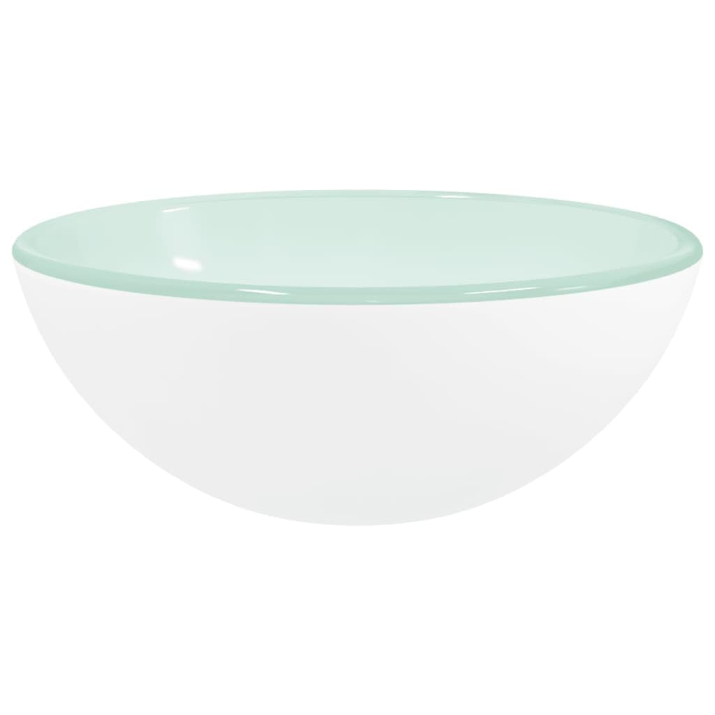 vidaXL - Lavabo de cristal templado (30 x 12 cm), color blanco
