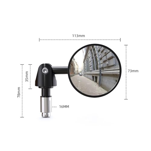 Espejos retrovisores para manillar de motocicleta giratorios y redondos con anclaje de 16 mm 7