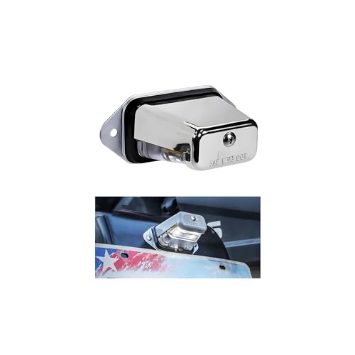 Zpana LED Car License Plate Light, 12V DC Waterproof Auto Tag Lamp with Bracket 2 Screws & Spacers, Vehicle Registration Plate Taillight Accessories, Universal for Trailer, Truck, Sedan (Silver)