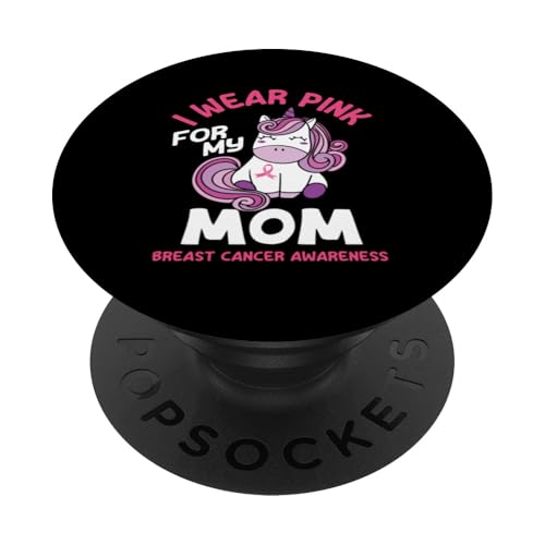 Me pongo rosa para la conciencia del cáncer de mama de mi madre PopSockets PopGrip Adhesivo