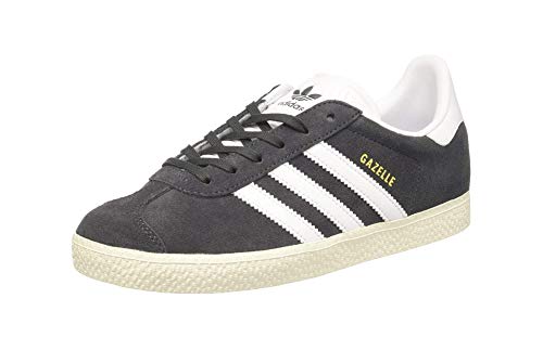 adidas Originals Unisex-Child Gazelle Sneaker, Solid Grey White Gold Metallic, 7