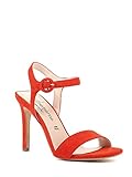  Altramarea - Sandalias de ante con tacón alfiler, fabricadas en Italia, color rojo Rojo Size: 40 EU
