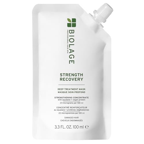 Biolage Strength Recovery Deep Treatment - Instantly Nourishes & Protects, Fortifies Strands, Reduces Breakage, With Olive Squalane & Proteins, Vegan, Paraben-Free