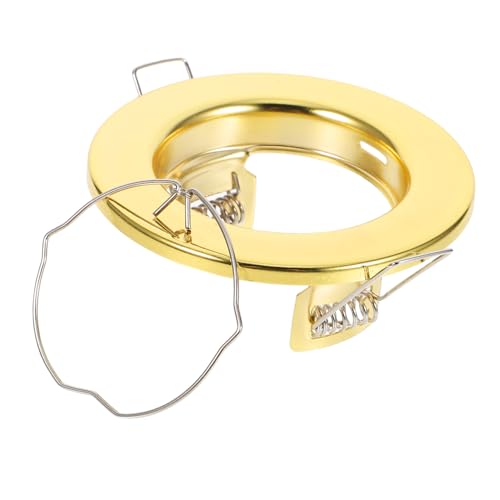 FIXOSHEE Carcasa Metálica Para Luces Empotradas Mr16 Gu10, Cubierta De Hierro Dorado, Clips y Muelles Para Iluminación Empotrada, Compatible Focos, Instalación Sencilla Para Uso Interiores, 1 Unidad
