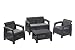Produktbild Keter Korfu Lounge Set, Rattan, graphit/graues Lounge Set in Rattanoptik, moderne Lounge Balkonmöbel