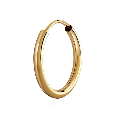 NKlaus Einzel 585er 14 Karat Gold gelbgold Creole 15mm Ohrring 1,8mm Stärke Ohrschmuck rund 2568