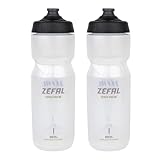 ZEFAL Sense Pro 80 x 2 Borraccia Bici Sport - Due Borracce Bici da Corsa MTB Gravel 800 ML - Borraccia Ciclismo - Premium e a Tenuta Stagna - Trasparente, 2 x 800ml
