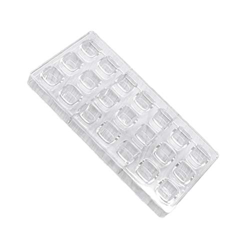 Molde rígido de policarbonato com 21 compartimentos para bolos, formato quadrado, molde de biscoito,