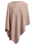 PULI Women's Versatile Knitted Shawls Scarf Poncho Sweater with Buttons Lightweight Spring Summer Fall Wraps tan