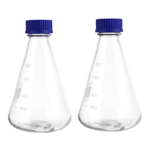 FUNOMOCYA Stable Base Easy Observation: 2pcs Conical Flask Set Scale for Accurate Measurement in Lab Experiments