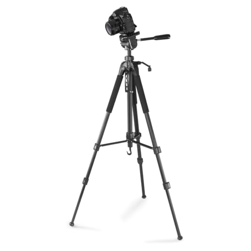 Hama Stativ Kamera Action 170 3D (Tripod mit 62-170cm H&ouml;he, Fotostativ inkl. Handy-Halterung und Tablet-Halterung, Dreibeinstativ mit 3-Wege-Kopf, Spiegelreflexkamera Stativ mit Tasche) schwarz