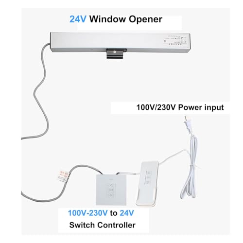 Abreador de ventanas eléctricas con actuador de cadena de 800mm y sensor de lluvia 6