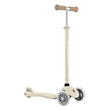 Globber Primo Lights Signature - Monopattino per bambini, 120/80 mm, ABEC 5, 3 ruote, altezza regolabile, ruote luminose a LED, tortora