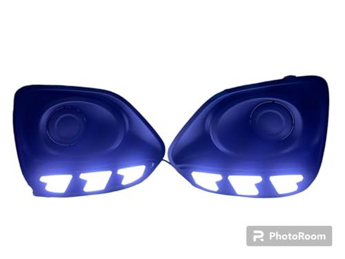 Image of DDA Enterprises DRL Front Bumper Lights with Yellow Turn Signal Light Day Running Light FOG Light DRL with INDICATOR for baleno 2022 and Above (set of 2PCS)
