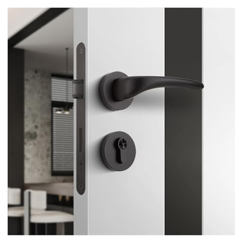 Cerradura para puertas interiores de madera con manivela dividida en cobre negro 3