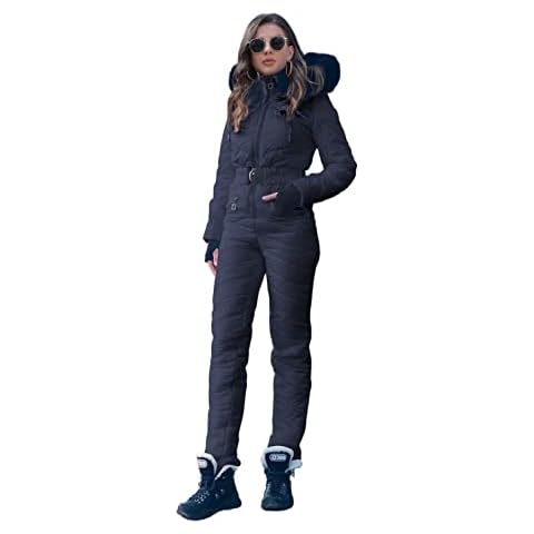 Yousify Womens Onesie Ski Suit Winter Outdoor Sports Waterproof Snowsuit Jumpsuits Jacket Cover