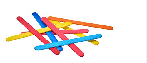 200 Pcs Colored Wooden Craft Sticks Wooden Popsicle Colored Craft Sticks 4.5 Inch Length Treat Sticks Ice Pop Sticks For Diy Crafts，Home Art Projects, Classroom Art Supplies #TOP3