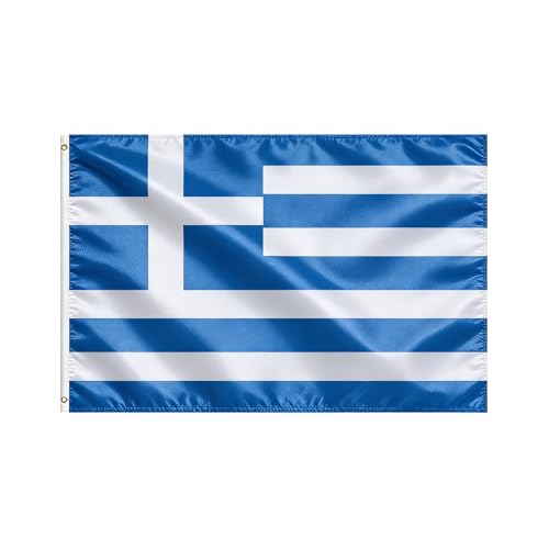 VELIFFCO Greek Flag Flag of Greek 3x5 Ft - Polyester Lightweight Flags with 2 Brass Grommets for Greek Party Decorations Sports Events Decorations