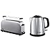 Russell Hobbs Toaster Grille-Pain, Fente Large Spécial Baguette, 6 Niveaux de Brunissage, Fonction Décongèlation - 21396-56 Adventure & Bouilloire 1L, Marquage Tasses,- 24990-70 Victory