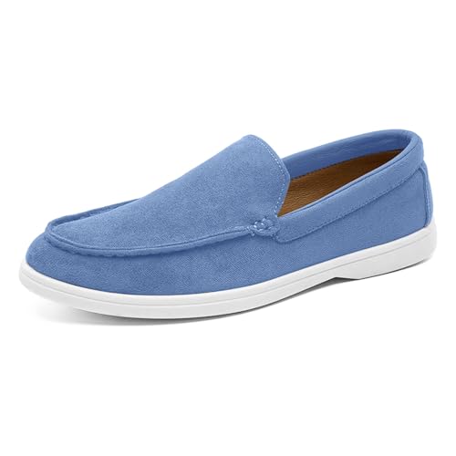 Casuales Clásicos de Gamuza para Hombre Zapatos Cómodos Conducción Ligeros Náuticos (BU1, 46)