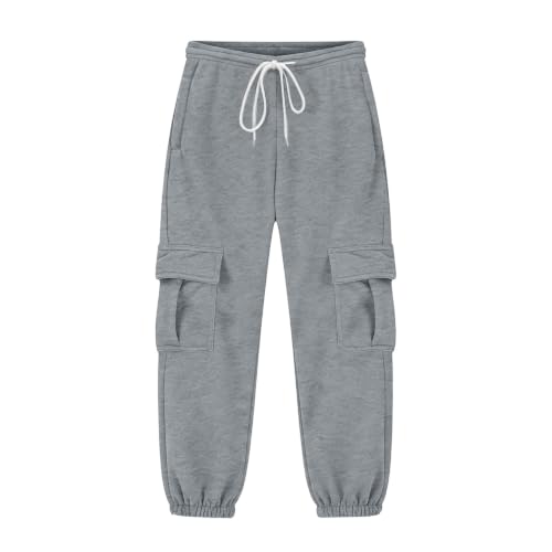 Boys Sweatpants High Waisted Cargo Sweat Pants Wide Leg Comfy Athletic Joggers Running Workout Gym Clothes - image 5