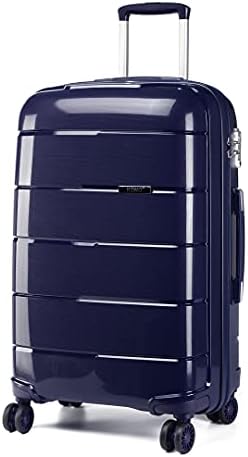 Kono Hard Shell 28 inch Large Check in Luggage in TSA Lock 4 Wheeled Spinner Polypropylene Suitcase with YKK Zipper (L (74cm - 105L), Purple)