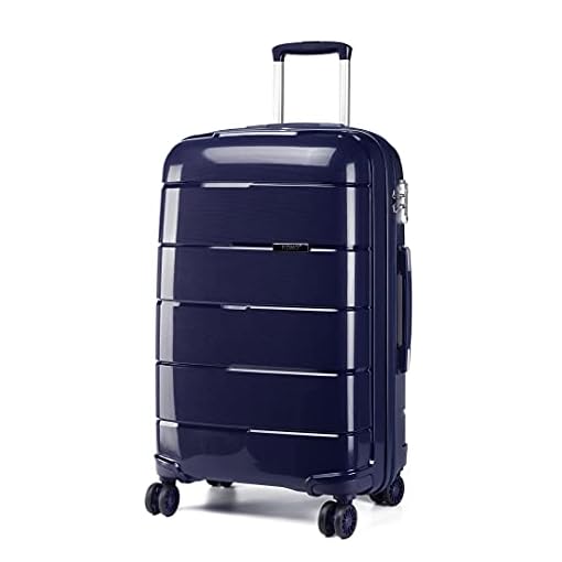Kono Maleta de Viaje Rígida 4 Ruedas Trolley Grande de Polipropileno.  Cómoda Resistente y Ligera,Cerradura TSA (Marina… – wuifly