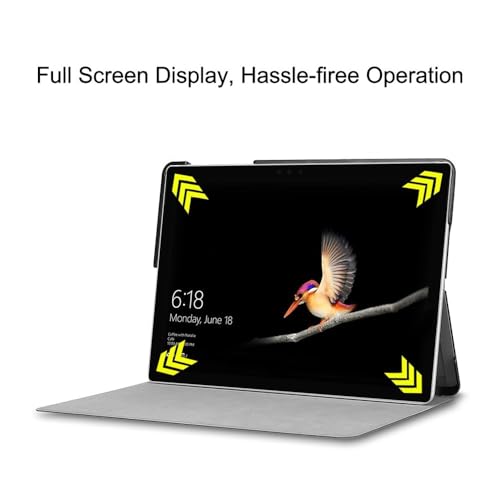 Funda de cuero Microsoft Go 2 para trabajar en cafeterías con soporte de lectura ajustable 3