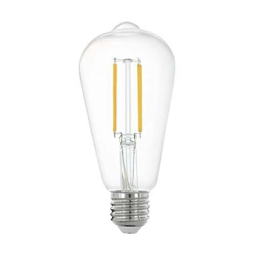 Eglo Connect.z Smart Home E27 LED Filament Light Bulb, ST64, ZigBee, app and Voice Control, dimmable, Warm White, 806 Lumen