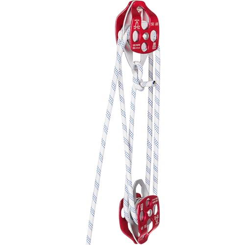 VEVOR Twin Sheave Block and Tackle 1/2 in x 100 ft Twin Sheave Block with Braid Rope 30-35 KN 6600-7705 lbs Double Pulley Rigging