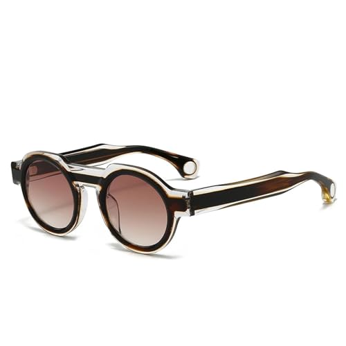 Lunettes de soleil rondes en acétate dégradé et UV400