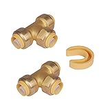 Pex Fittings Tee Push Fit, 1/2’’ Push Fit Plumbing Tee, Pex Fitting Push-to-Connect Plumbing...