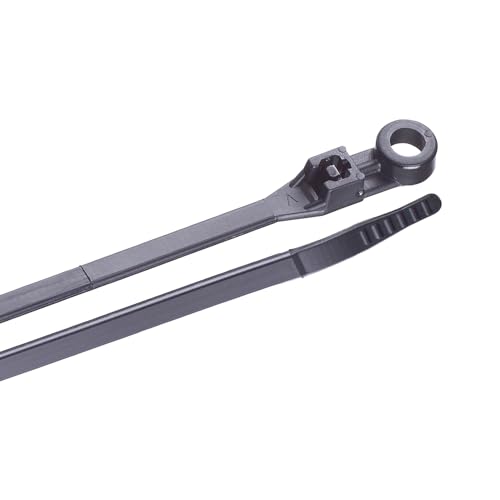 Gardner Bender 48-308UVB Mounting Cable Tie UVB, 8-Inch Length, 50-Pound Tensile Strength, 100/Bag, Ultraviolet Resistant Black