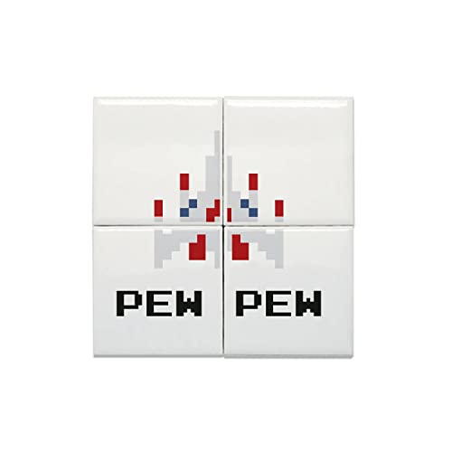Carreaux céramique rétro gaming 8 bits Pew Pew x4