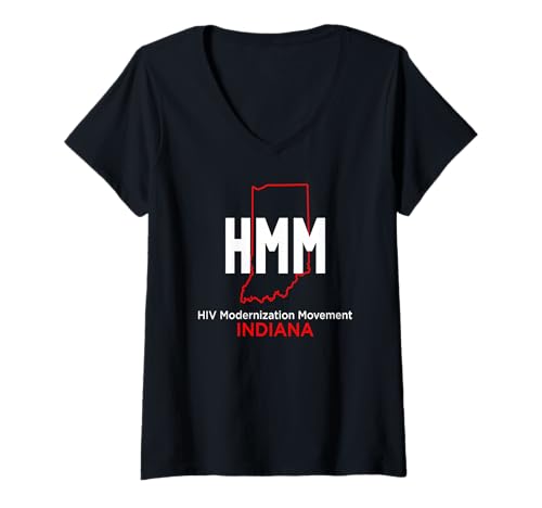 Womens HMM - HIV Modernization Movement Indiana V-Neck T-Shirt
