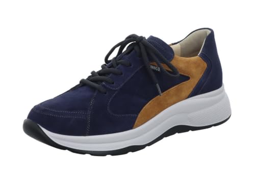Finn Comfort FINNCO Piccadilly Herren Schnürhalbschuhe blau Indigo Velouleder