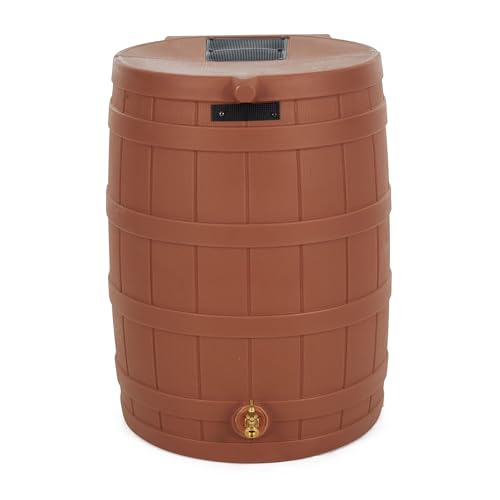 Image of Good Ideas Rain Wizard Water Collection Barrel, 50 Gallon, Terra Cotta