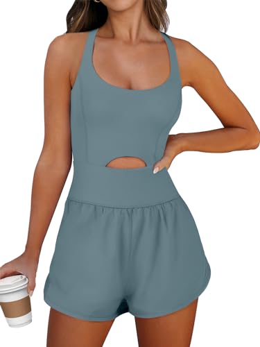 Caracilia Women's Workout Athletic Romper Summer Sets Short Jumpsuits Onesie