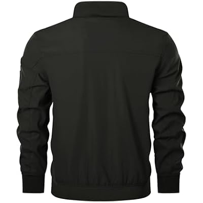 HOOD CREW Mens Bomber Jacket Lightweight Casual Stylish Spring Fall Windbreaker Zip Up Outwear Coat with Pockets