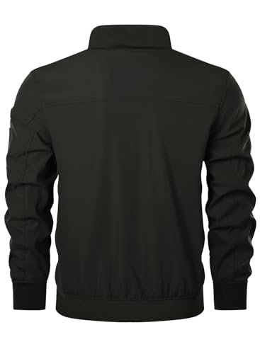 HOOD CREW Men’s Bomber Jacket Lightweight Casual Stylish Spring Fall Windbreaker Zip Up Outwear Coat with Pockets3