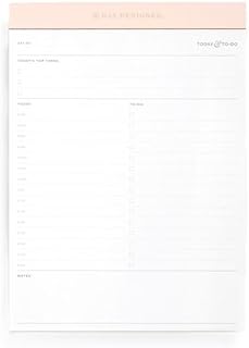 Day Designer Premium Planning Pad with Daily Planning Page Featuring Hourly Schedule, To Do-List, Notes and more. Blush Trim | 7” x 9” | expertly crafted for functional planning, seamless organization, and effortless style (Desktop Notepad - 7" x 9", Blush)