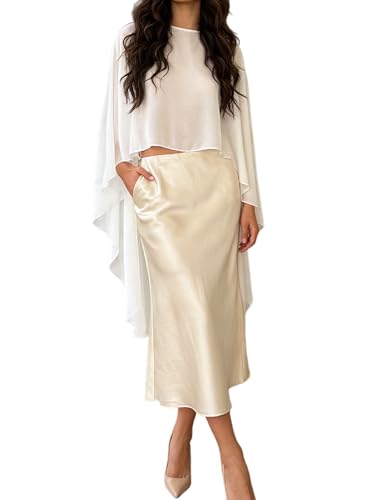 Women Long Chiffon Cape Mesh Sheer Poncho Shawl Tops