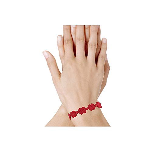 Les Poulettes Jewels - Cruciani Lace Bracelet 7 Clovers Red Color #TOP1