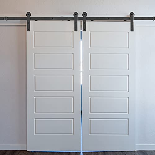 【Binario per Porta】Lunghezza: 366cm, Colore nero, Materiale: acciaio al carbonio, Materiale puleggia: plastica, Materiale staffa: lega di alluminio, Carico massimo: 130 kg, Spessore porta applicabile: 35-45mm.