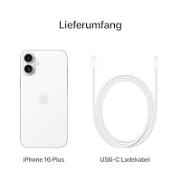 Apple iPhone 16 Plus 256 GB: 5G Handy mit Kamerasteuerung, A18 Chip und einem echten Boost für die Batterie. Funktioniert mit AirPods, Weiß – Ansicht 6