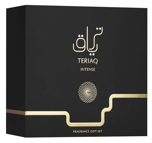 Teriaq Intense Fragrance Gift Set 100ml Eau De Parfum + 12ml Travel Spray + 50ml Hair Mist Luxury Arabian Perfume Gift Set Long Lasting Oriental Perfume
