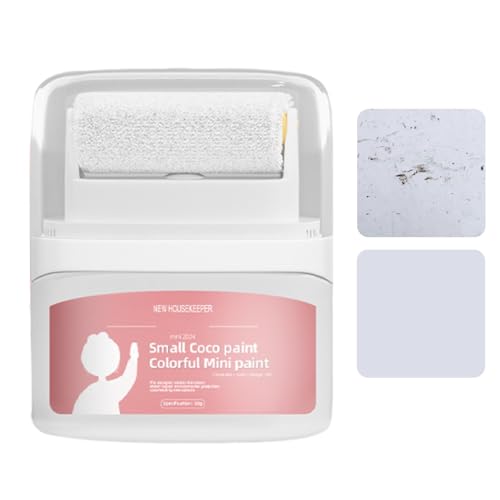 Pintura de pared interior | Pintura blanca para paredes | Kit de reparación portátil de paneles de yeso pequeños pintura blanca con cepillo de rodillo, cepillo rodante de reparación de paredes,