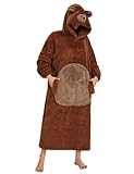 Manta Sudadera Larga Oversize con Mangas y Capucha Panda Manta Portátil Sofá Unisex Animales para Hombre Mujer Talla única