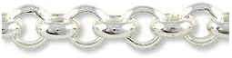 JewelrySupply Rolo Link Chain 3mm Silver Plated (Foot)