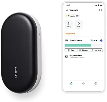 Netatmo Controllo Intelligente di Climatizzazione, Impianto di Climatizzazione per l’ondata di calore, Compatibile con Condizionatori, WI-FI, Risparmio energetico, Alexa, Google, Siri, NAC-IT